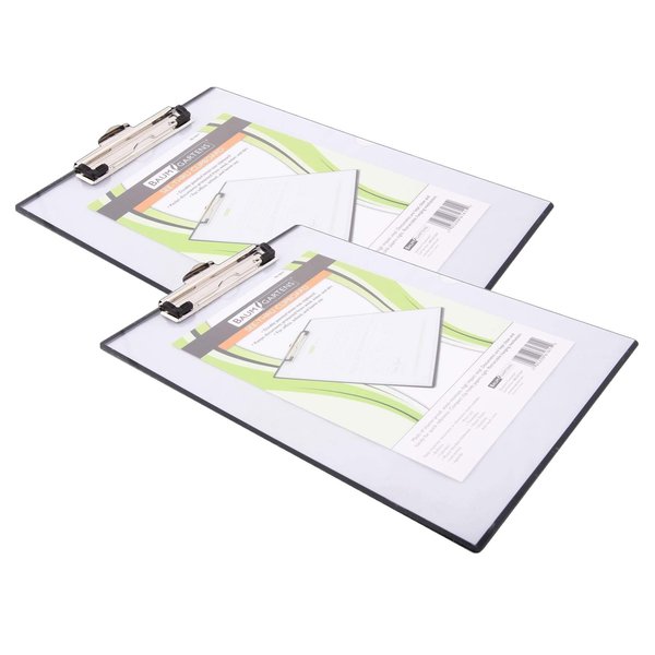 Baumgartens Unbreakable Clipboard with Dry Erasable Protective Cover, Clear, 2PK MTA1611